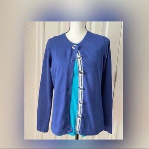 Boden  Cotton Blend  Blue Button Up Cardigan US 10